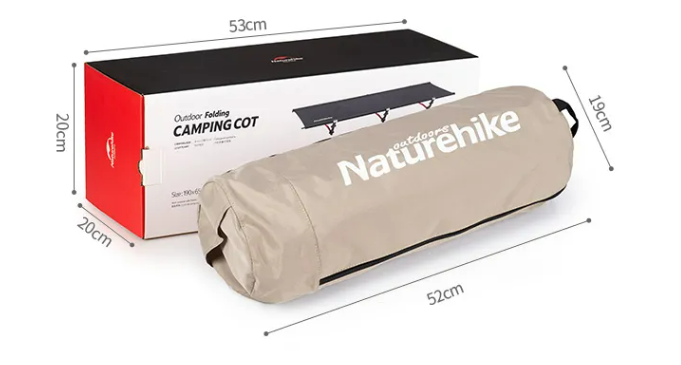 картинка Раскладушка Naturehike XJC04 190х65х38 см, до 150 кг, черная