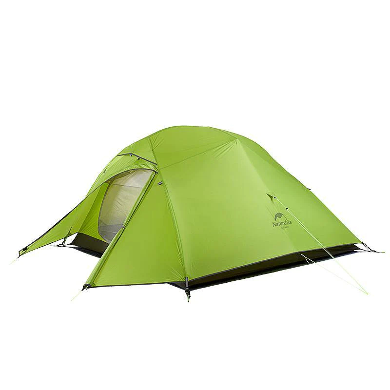 картинка Палатка 3-местная Naturehike сверхлегкая + коврик Сloud up NH18T030-T, 20D , светло-зеленый, 6927595730591