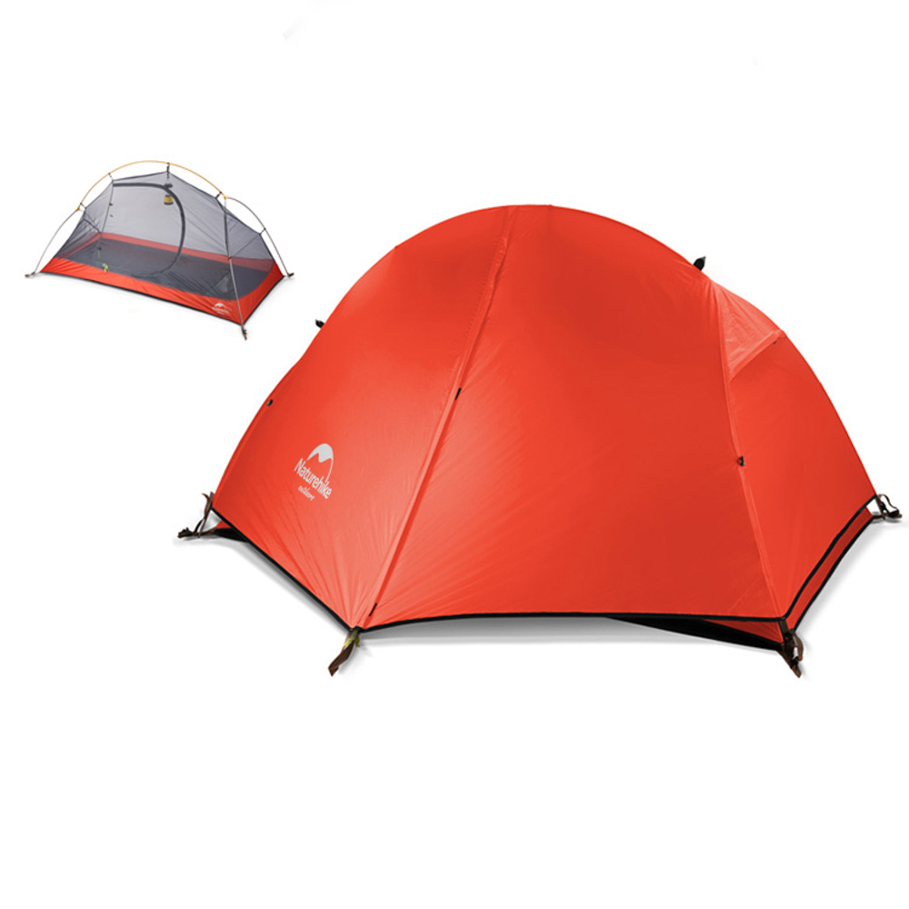 картинка Палатка 1-местная Naturehike сверхлегкая + коврик NH18A095-D, 210T, красный, 6975641886488