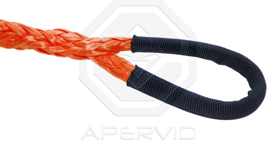 картинка Трос для лебедки KВ-APERVID109PU-PROFI диаметр 9 мм, макс. разрывная нагрузка 77 кН, петля в оплетке
