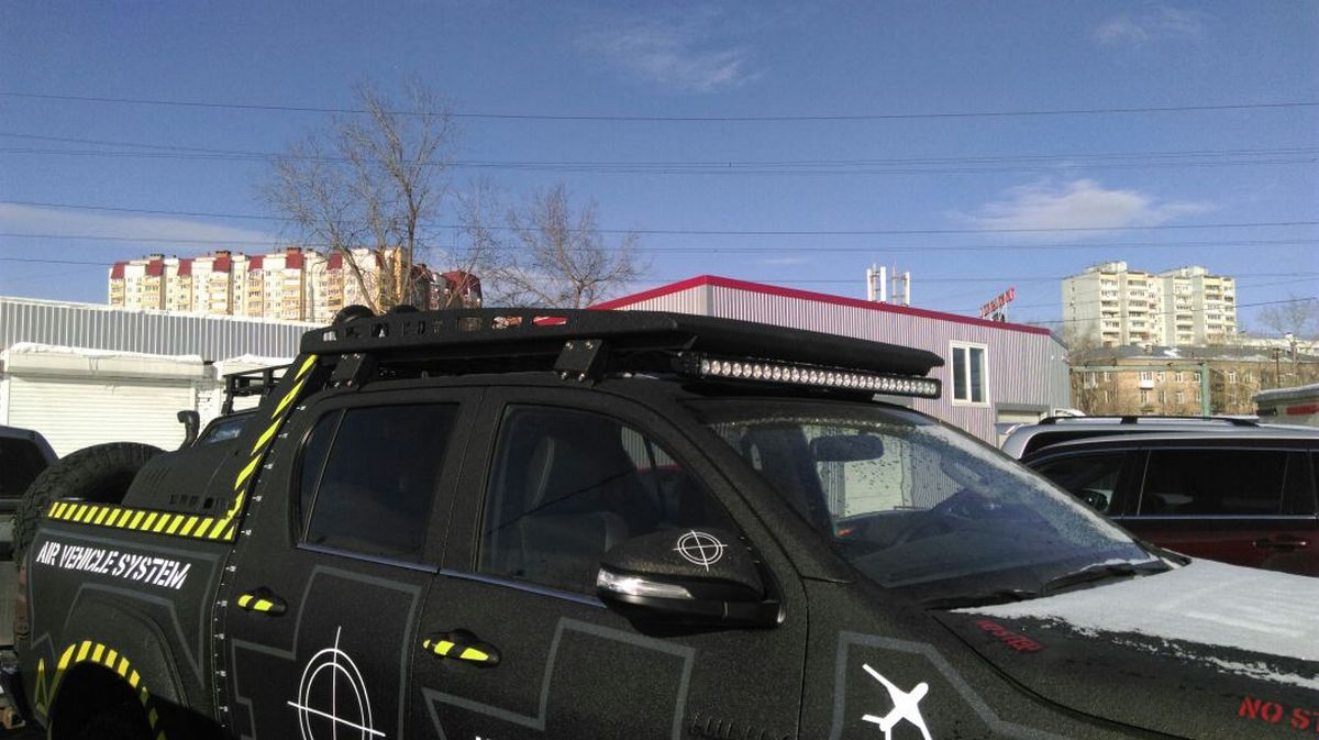 картинка Багажник KDT экспедиционный аэродинамический алюминиевый для Toyota Hilux