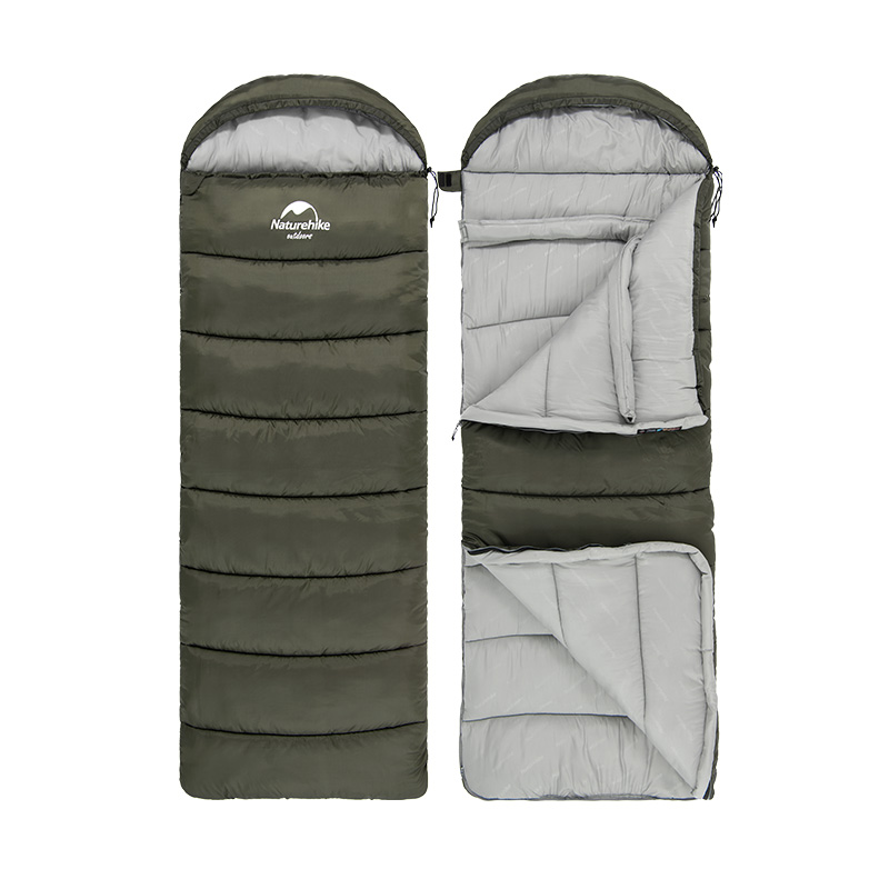 картинка Спальный мешок Naturehike U250 U Series Twine Cotton зелёный, молния слева