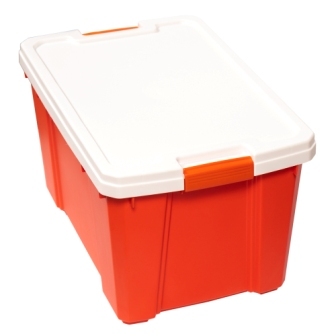 картинка Ящик IRIS для хранения, белый/оранжевый, 56 литров