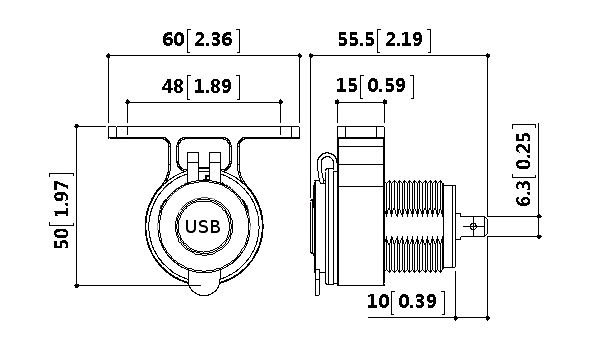 картинка Розетка USB РИФ 3,1А на кронштейне