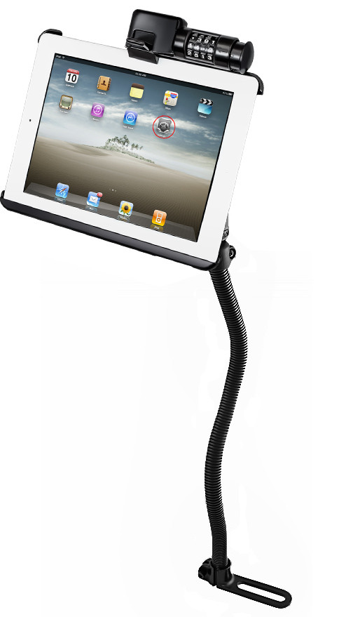 картинка RAM® Latch-N-Lock ™ для iPad 1-4 с автомобильным креплением RAM® Pod ™ I 