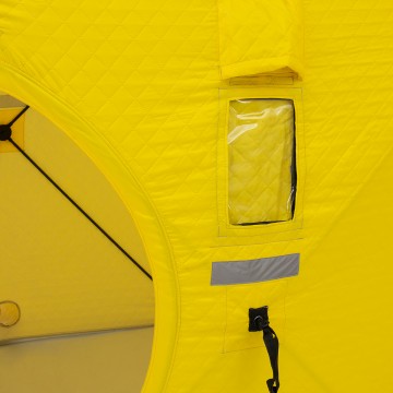 картинка Палатка зимняя HELIOS утепленная Куб 1,5х1,5 (желтый/серый)