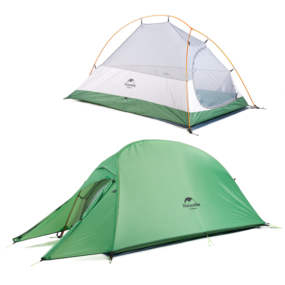 картинка Палатка 2-местная Naturehike сверхлегкая + коврик Сloud up NH17T001-T, 20D , зеленый, 6927595732212
