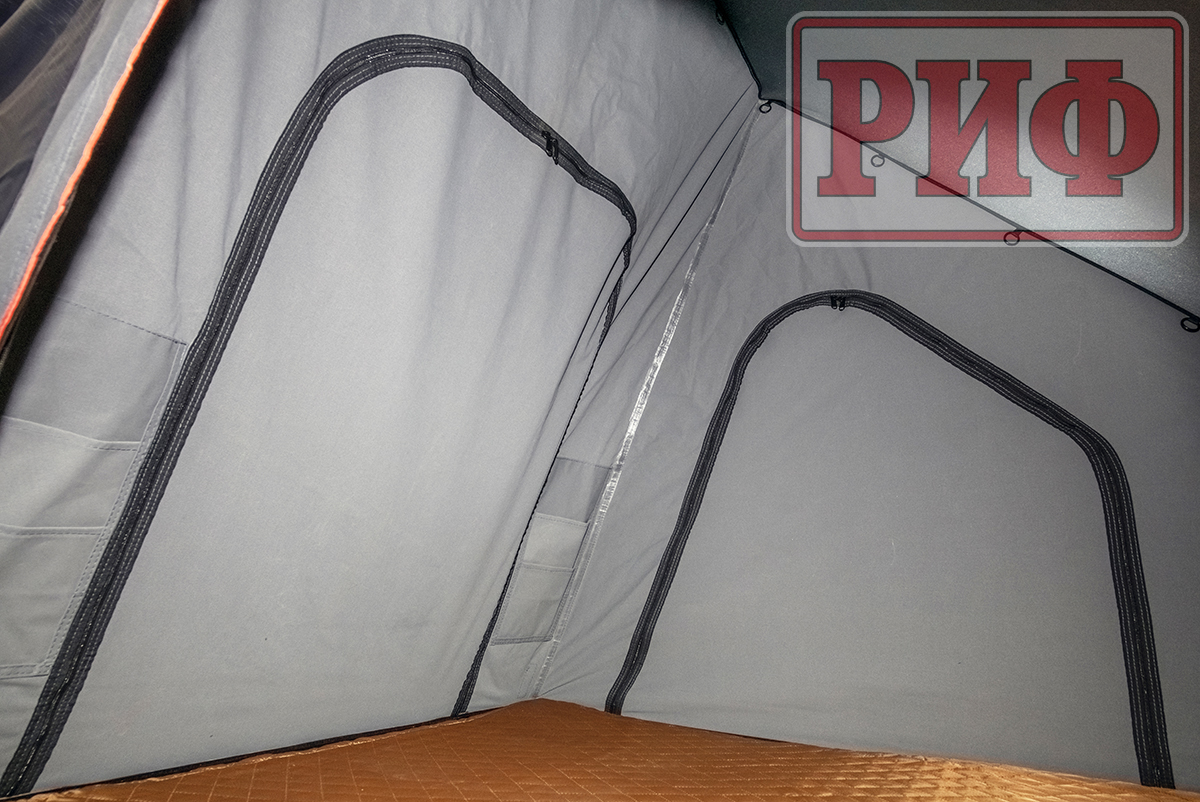 картинка Палатка на крышу автомобиля РИФ Hard RT05-130, корпус алюминий, тент серый