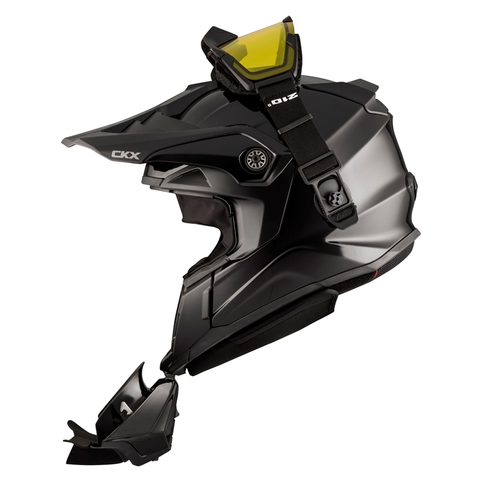 картинка Шлем снегоходный бэккантри CKX TITAN SOLID с очками CKX 210° TACTICAL, черный