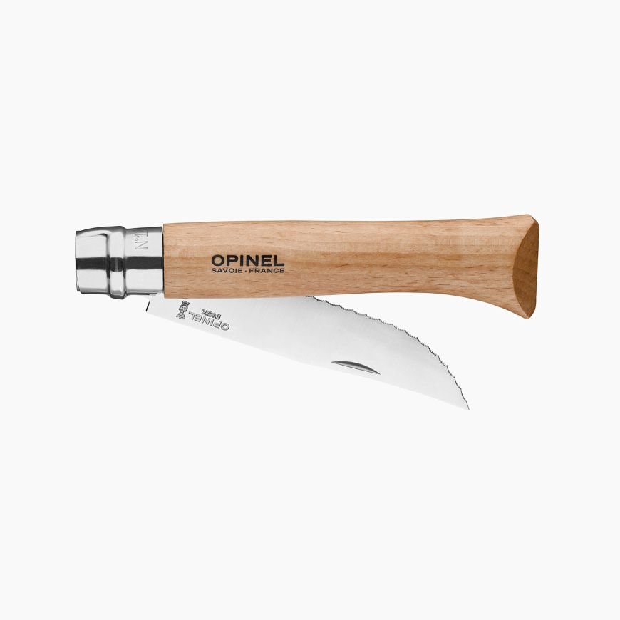 картинка Нож Opinel №12, нержавеющая сталь, рукоять из бука, серрейторная заточка, 002441