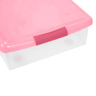 картинка Короб для хранения IRIS THIN BOX 34л, прозрачный-розовый