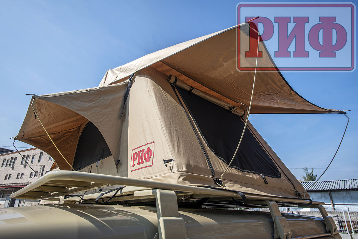 картинка Палатка на крышу автомобиля РИФ Soft RT02-140, тент песочный