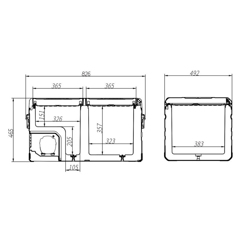 картинка Холодильник автомобильный двухкамерный ALPICOOL TW (75 л) 12/24/220 В 